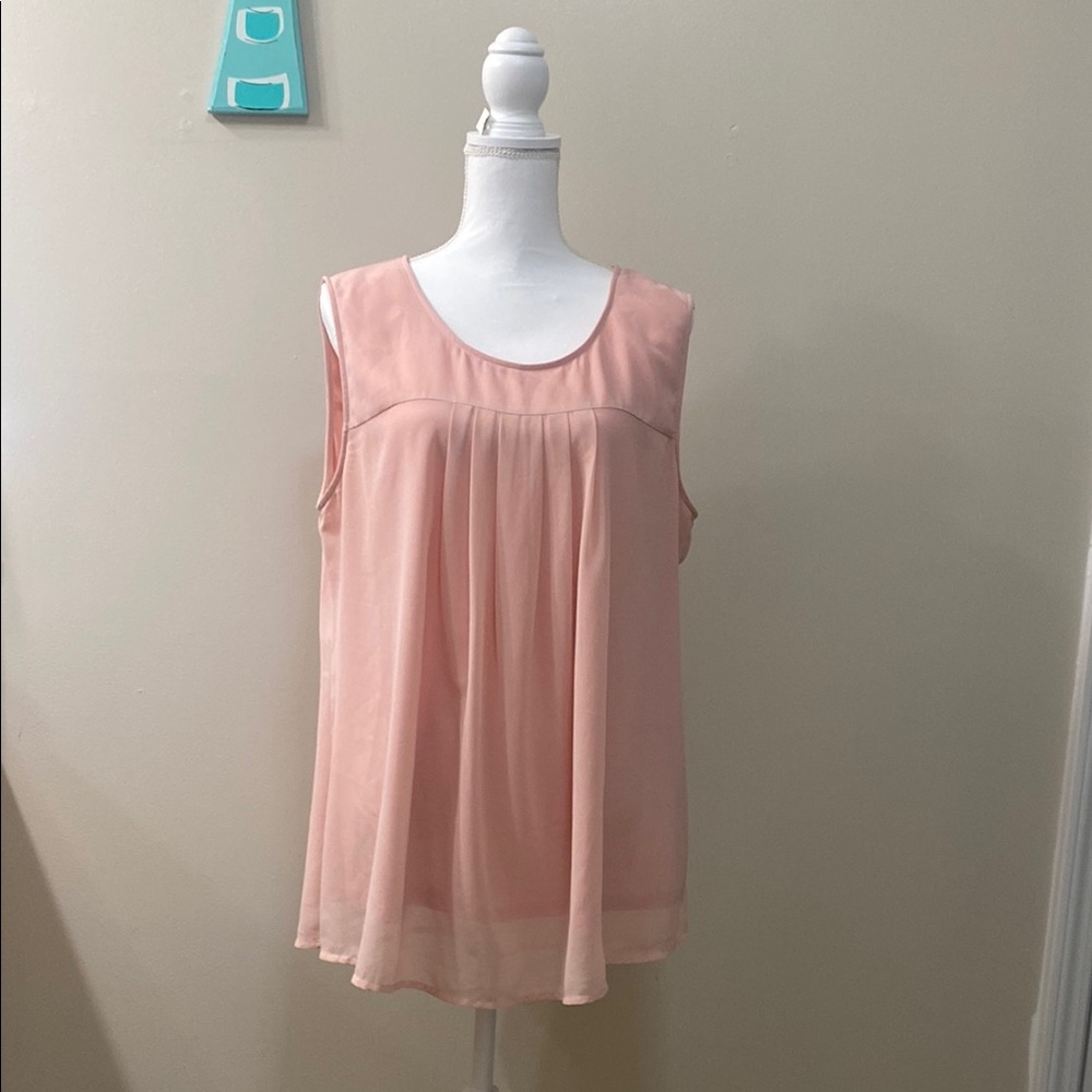 Classy Pink Lined and Tailored Sleeveless Top